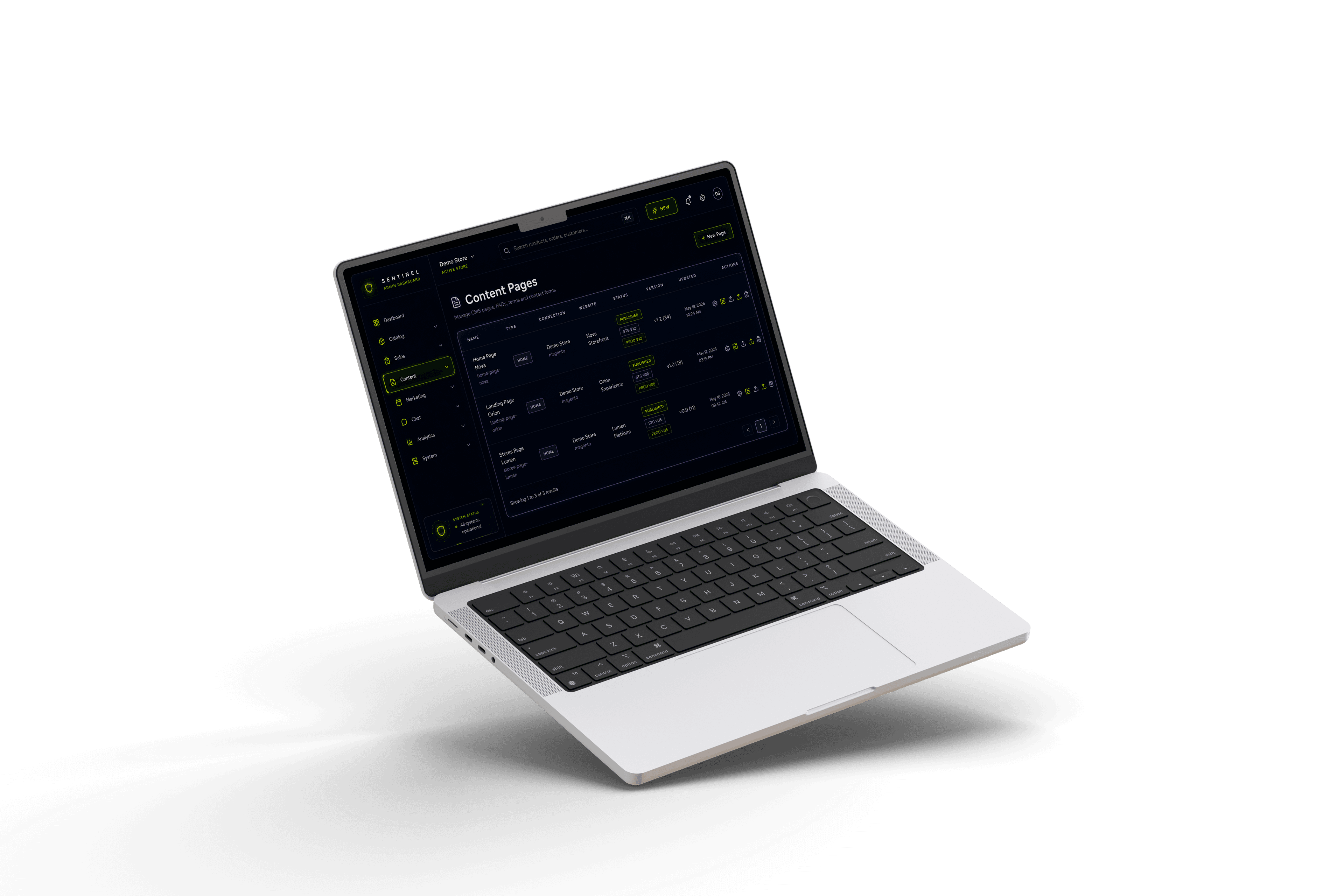 Sentinel admin dashboard